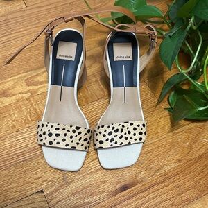 Dolce Vita Leopard Print and Tan Sandals